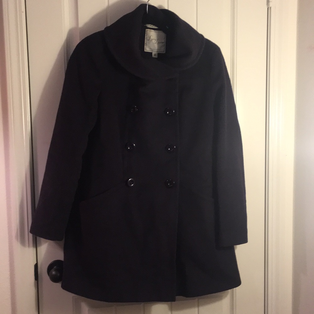 Black wool peacoat